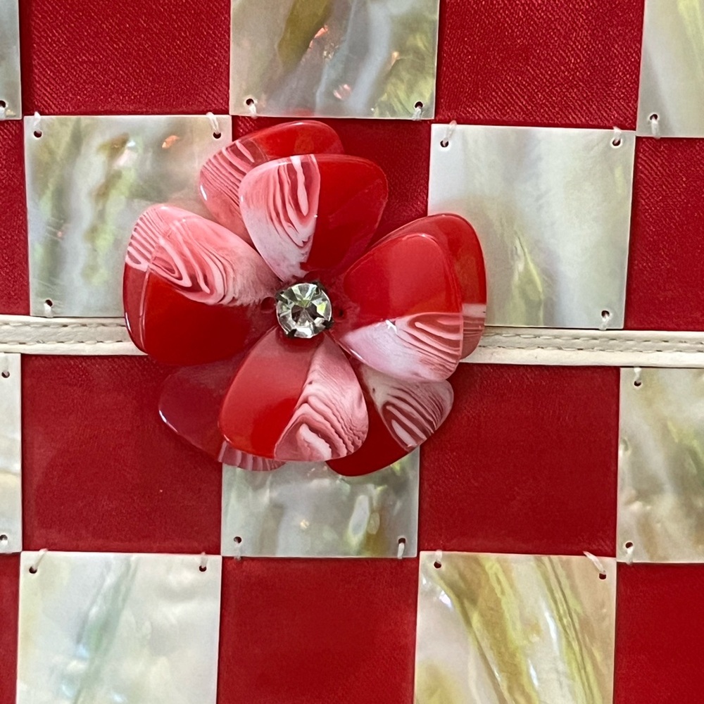Red and White Checkered Tote Bag - Picture 5 of 10